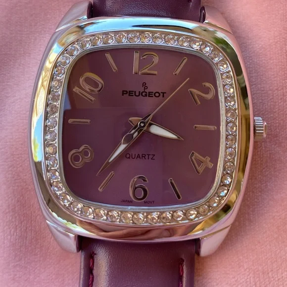 Peugeot Retro Statement Dusty Plum and Silver Women's Watch - Picture 2 of 7
